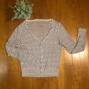 LOFT Black and White Spotted Cardigan